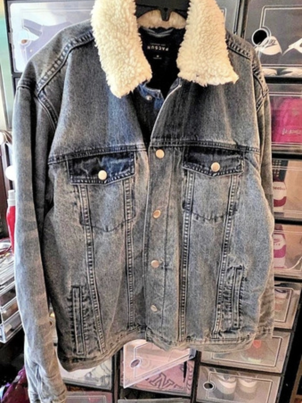 PacSun Women's Sherpa Collar Denim Jacket